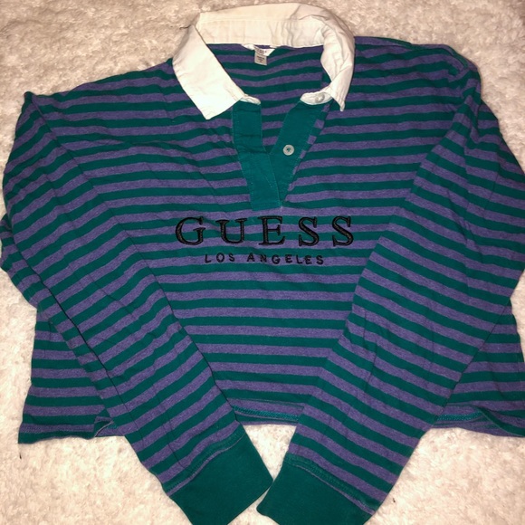 Guess Cropped ‘Rugby Shirt’ - Picture 1 of 3